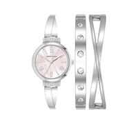 Anne Klein Women's Premium Crystal Accented Bangle Watch and Bracelet Set