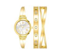 Anne Klein Women's Premium Crystal Accented Bangle Watch and Bracelet Set
