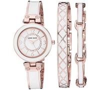 Anne Klein Women's Premium Crystal Accented Bangle Watch and Bracelet Set
