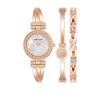 Anne Klein Women's Premium Crystal Accented Bangle Watch and Bracelet Set
