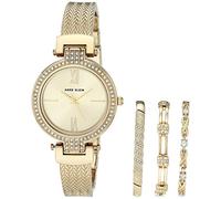 Anne Klein Women's Premium Crystal Accented Bangle Watch and Bracelet Set
