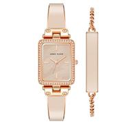 Anne Klein Women's Premium Crystal Accented Bangle Watch and Bracelet Set, AK/3898