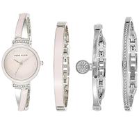 Anne Klein Women's Premium Crystal Accented Bangle Watch Set