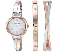Anne Klein Women's Premium Crystal Accented Bangle Watch Set