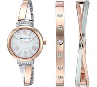 Anne Klein Women's Premium Crystal Accented Bangle Watch Set