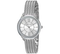 Anne Klein Women's Premium Crystal Accented Mesh Bracelet Watch, Silver, Dress