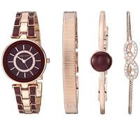 Anne Klein Women's Premium Crystal Accented Watch and Bracelet Set, AK/3286