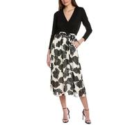 Anne Klein Women's Serenity Combo Dress, Anne White/Anne Black, XXL