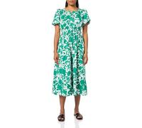 Anne Klein Women's Short Sleeve Maxi Casual Dress, Green Sprig/Porcelain, XL