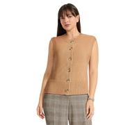Anne Klein Women's Sleeveless Button Front Sweater Vest, Vicuna, XL