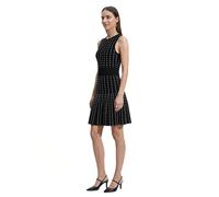 Anne Klein Womens Sleeveless Pinstripe Pleated Dress