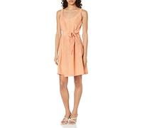 Anne Klein Women's Square Neck Topstitch Dress with Pleats, Sandblast, 18