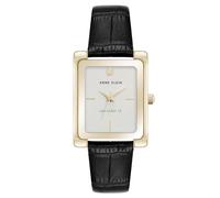 Anne Klein Women's Sustainable Croco-Grain Leather Strap Watch, AK/5146,Black/Gold