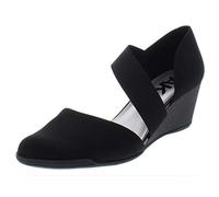 Anne Klein Women's Tara Wedge Pump Black/Multi Stretch Fabric UK 4