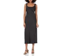 Anne Klein Women's Textured Satin Bias Cut Scoop Neck Sleeveless Midi Dres Dress, Asphalt, 18