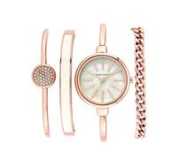 Anne Klein Women's The Box Set Quartz Watch with Mother of Pearl Dial Analogue Display and Rose Gold Stainless Steel Bracelet AK/N1470RGST