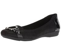 ANNE KLEIN Women's Umeko Ballet Flat, Black Multi Fabric, 4.5 UK