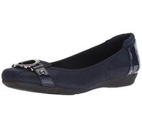 ANNE KLEIN Women's Umeko Ballet Flat, Navy Multi Fabric, 4 UK