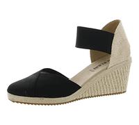 Anne Klein Women's Zoey Wedge Sandal, Black, 8 UK