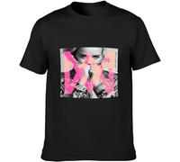 Anne Marie Alarm Vinyl Cd Cover Men's T-Shirt Unisex Black Cotton Print Tee Shirts(Large)