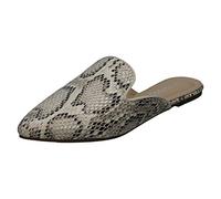 Anne Michelle Ladies Closed Toe Mules F80451 - Natural Snake Print - UK Size 7 - EU Size 40 - US Size 9