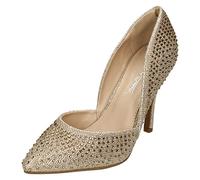 Anne Michelle Ladies High Heel Waisted Court Shoes - Rose Gold Glitter - UK Size 4 - EU Size 37 - US Size 6