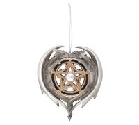 Anne Stokes Dragon Magic Hanging Ornament in Metallic Silver Anne Stokes Metallic Silver
