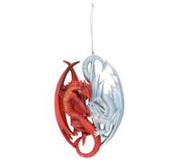 Anne Stokes Fire And Ice Dragon Hanging Ornament Red/white (One Size)