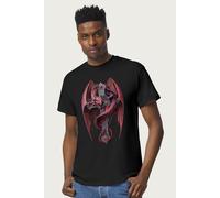 Anne Stokes Men's Gothic Guardian Dragon Cross Collection T-Shirt in Black | Size: Medium Anne Stokes Black M