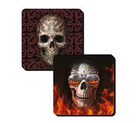 Anne Stokes Set of 2 Coasters - Oriental Skull and Hellfire