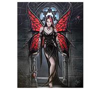 ANNE STOKES WP_75722 Canvas Plaque | Arachnafaria H25cm X W19cm X D1.5cm | pack of 1, Black & Red