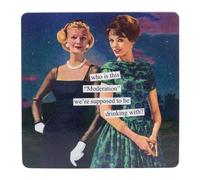 Anne Taintor Square Refrigerator Magnet - Who Is This"Moderation" We're Supposed To Be Drinking With?