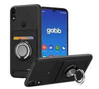 Anneey for Gabb Phone 4 Phone Case with Credit Card Holder & 360° Rotatable Ring Holder Kickstand/Stand Cover Case for Gabb Phone 4 - Black