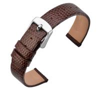 ANNEFIT Women's Leather Watch Band 10mm, Lizard Grain Slim Thin Replacement Strap (Brown)