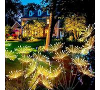 Annefly 2 Pack 160 LED Solar Garden Lights Firework Lights with 8 Modes