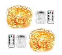 Annefly 2Pack 12M 120LED Fairy Lights Battery Operated LED Silver Wire String Lights with 8 Light Modes and Remote for Indoor Outdoor Halloween Christmas Bedroom Decoration