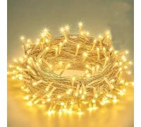 Annefly 30M 200LED String Lights Plug in Outdoor Fairy Lights Mains Powered Outside Lights Waterproof with 8 Modes for Christmas Tree Holiday Decorations (Warm White)