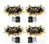 Annefly 4 Pack 5M 50 LED Outdoor Fairy String Lights Battery Christmas Lights Remote Timer 8 Modes for Garden Xmas Party Indoor Outdoor Trees Decoration