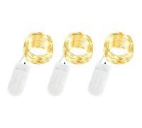 Annefly Fairy Lights Battery Operated, 3 Pack 3M 30 LED Micro Silver Wire Fairy Lights Battery LED String Lights for Christmas Jar Glasses Wedding Party Decoration (Warm White)