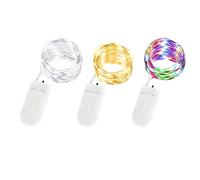 Annefly LED Fairy Lights Battery Operated, 3 Pack 2M 20 LED Micro Wire Fairy String Lights for Bedroom Jar Glasses Wedding Party Christmas Lighting Decoration (3pcs 3 Colors) (ZY-JO1niu03)