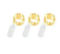 Annefly LED Fairy Lights Battery Operated, 3 Pack 2M 20 LED Micro Wire Fairy String Lights for Bedroom Jar Glasses Wedding Party Christmas Lighting Decoration (Warm White)