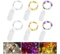 Annefly LED Fairy Lights Battery Operated, 6 Pack 2M 20 LED Micro Wire Fairy String Lights for Bedroom Jar Glasses Wedding Party Christmas Lighting Decoration (3 Colours 6pcs)