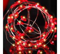 Annefly Red Heart Shaped Fairy String Lights Battery Powered with Flash 13FT 40 LEDs Valentine Day Love Heart Twinkle String Lights for Wedding Anniversary Mother's Day Party Decoration
