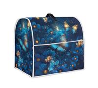 Annejudy Blue Butterfly Print Kitchen Aid Mixer Cover, Food Processor Cover with Top Handle and Pocket, Dust Covers for Kitchen Appliances Stand Mixer or Coffee Maker Appliance Cover, Home Decor