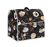 Annejudy Coffee Printed Kitchen Aid Mixer Cover, Food Processor Cover with Durable Hanlde and Pocket, Dust Covers for Kitchen Appliances Stand Mixer or Coffee Maker Appliance Cover