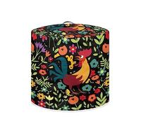 Annejudy Floral Rooster Pressure Cooker Cover Kitchen Small Appliance Dust Cover with Top Handle and Pocket for Attachments, Easy to Clean