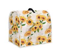 Annejudy Retro Sunflower Print Dust Cover for Stand Mixer Coffee Maker Toaster Machine, Protective Kitchen Aid Mixer Cover with Top Handle and Pockets for Extra Accessories