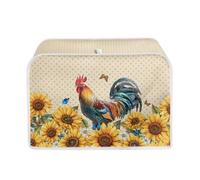 Annejudy Rooster Sunflower Print Toaster Cover Dustproof Cover 2 Slice Small Appliance Cover Bread Maker Cover Dust Protection & Waterproof Kitchen Accessories