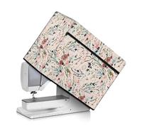 Annejudy Vintage Floral Sewing Machine Dust Cover with Storage Pockets Durable Protective Sewing Machine Cover Dust Cover Compatible with Most Standard Sewing Machines and Accessories