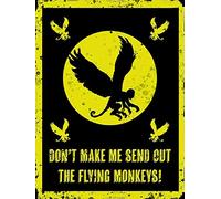 annekilly Retro Vintage Don't Make Me Send Out The Flying Monkeys,Wizard Home Bar Pub Kitchen Restaurant Wall Deocr Plaque Signs 12x8inch